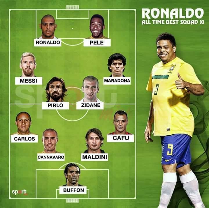 Ronaldo Nazario wybrał swoją NAJLEPSZĄ XI w historii